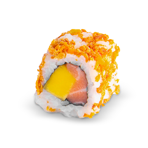 Crispy California roll's Saumon / Mangue / Oignon crispy
