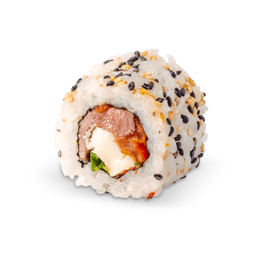 California roll's Canard façon tataki / Chèvre / Miel / Tomate séchée  / Basilic