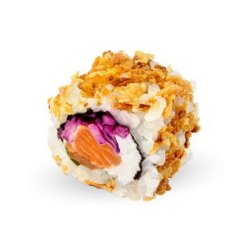 Lady Pink : la création du mois d'octobre de Lady Sushi. Un Crispy California roll's au coeur de saumon tataki, fromage et chou rouge. Une création gourmande et solidaire, en l'honneur d'octobre rose.